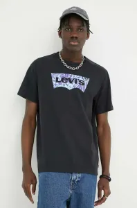 Bavlnené tričko Levi's čierna farba, s potlačou #8692356