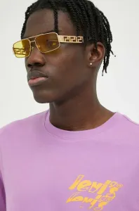 Bavlnené tričko Levi's fialová farba, s potlačou #8692380