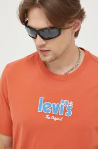 Bavlnené tričko Levi's oranžová farba, s nášivkou #6983432