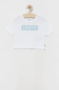Detské bavlnené tričko Levi's biela farba, #7916385