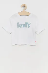 Detské bavlnené tričko Levi's biela farba,