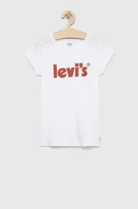 Detské bavlnené tričko Levi's biela farba,