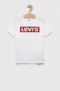 Detské bavlnené tričko Levi's biela farba, s potlačou #9260087