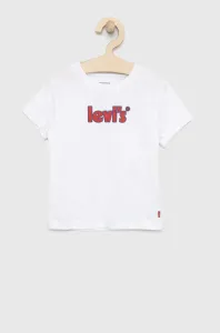 Detské bavlnené tričko Levi's biela farba, s potlačou #299567