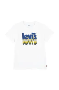 Detské bavlnené tričko Levi's biela farba, s potlačou #8464090