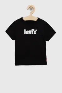 Detské bavlnené tričko Levi's čierna farba, s potlačou #299565