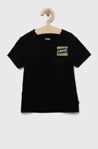 Detské bavlnené tričko Levi's čierna farba, s potlačou #8979052