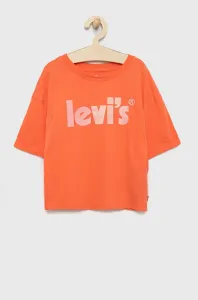 Detské bavlnené tričko Levi's oranžová farba, #221395