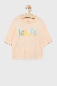 Detské bavlnené tričko Levi's ružová farba, #221396