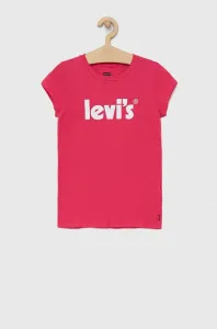 Detské bavlnené tričko Levi's ružová farba, #299437