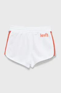 Detské krátke nohavice Levi's biela farba, s nášivkou, #225532
