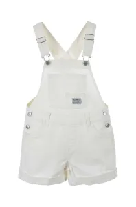Detské rifľové krátke nohavice Levi's biela farba, jednofarebné