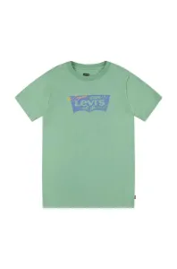 Detské tričko Levi's zelená farba, s potlačou