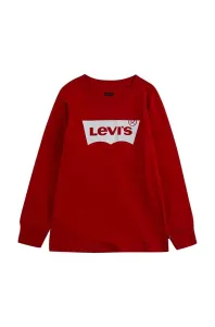 Detské tričko s dlhým rukávom Levi's červená farba, s potlačou #8700697