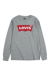 Detské tričko s dlhým rukávom Levi's šedá farba, s potlačou #7652857