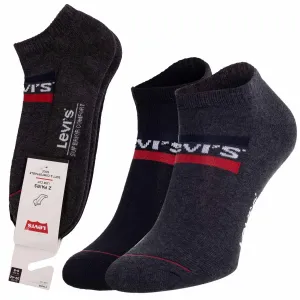 Ponožky Levi's (2-pak) 37157.0766-midgreybla, pánske, čierna farba