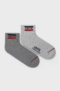 Levi's MID CUT SPRTWR LOGO 2P Ponožky, sivá, veľkosť 35-38