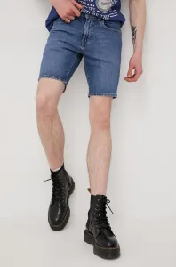 Rifľové krátke nohavice Levi's pánske, tmavomodrá farba, #7158921
