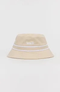 Bavlnený klobúk Levi's béžová farba, bavlnený