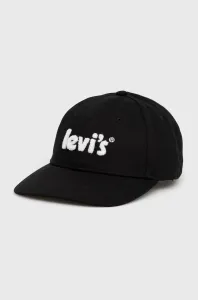 Bavlnená čiapka Levi's čierna farba, s nášivkou #197386