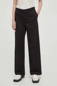 Bavlnené nohavice Levi's čierna farba, rovné, vysoký pás