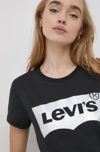 Bavlnené tričko Levi's čierna farba
