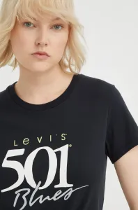 Bavlnené tričko Levi's čierna farba, #247218
