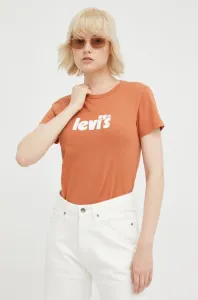 Bavlnené tričko Levi's oranžová farba, #247217