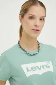 Bavlnené tričko Levi's zelená farba