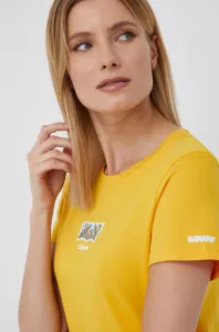 Bavlnené tričko Levi's žltá farba #189554