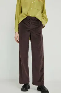 Nohavice Levi's dámske, hnedá farba, široké, vysoký pás #8497841