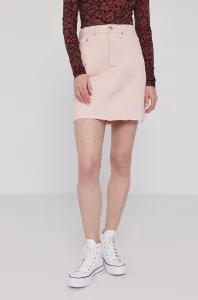 Rifľová sukňa Levi's ružová farba, mini, rovná #171961