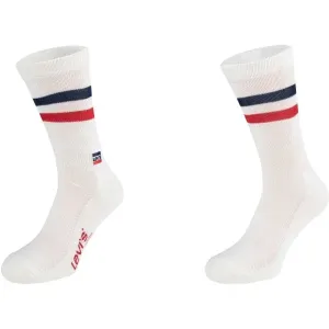 Levi's® REG CUT RETRO SPORT STRIPES 2P Unisex ponožky, biela, veľkosť #6233196