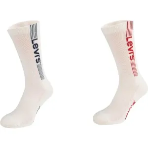 Levi's® REG CUT SPORT LOGO 2P Unisex ponožky, biela, veľkosť #6231279