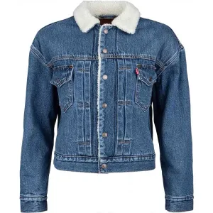 Levi's® NEW HERITAGE SHERPA Dámska džínsová bunda, tmavo modrá, veľkosť #6254082