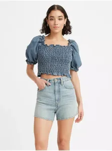 Levi's Blue Ladies Cropped Blouse with Balloon Sleeves Levi's® - Ladies #670384