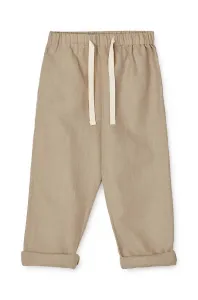 Detské nohavice Liewood béžová farba, jednofarebné