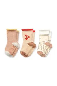 Detské ponožky Liewood 3-pak ružová farba