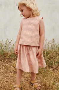 Dievčenská bavlnená sukňa Liewood béžová farba, mini, áčkový strih