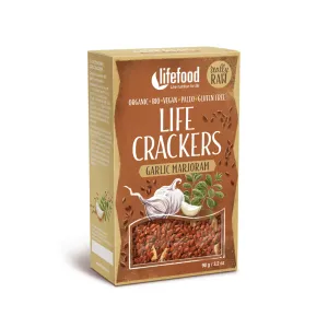 Lifefood LIFE Crackers à la zemiakové placky cesnakové s majoránkou BIO RAW 90 g