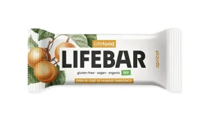 Tyčinka Lifebar marhuľová RAW 40 g BIO   LIFEFOOD