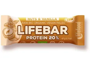 Tyčinka Lifebar proteín oriešková s vanilkou 47 g BIO   LIFEFOOD
