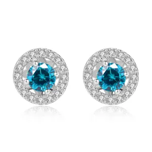 Linda's Jewelry Strieborné napichovacie náušnice Deep Blue Magnolia Ag 925/1000 IN375