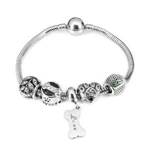 Linda's Jewelry Náramok s príveskami Psie Život chirurgická oceľ INR107