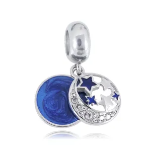 Linda's Jewelry Prívesok na náramok Mesiac a Hviezdy chirurgická oceľ IP036