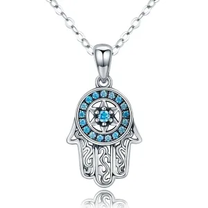 Linda's Jewelry Strieborný náhrdelník HAMSA Ag 925/1000 INH110