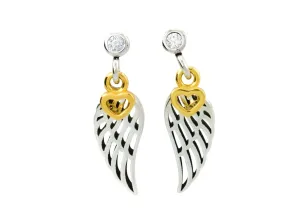 Linda's Jewelry Strieborné napichovacie náušnice Angel Wings Love Ag 925/1000 IN055