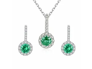 Linda's Jewelry Zvýhodnená sada šperkov Zelený Kvietok Ag 925/1000 IS085