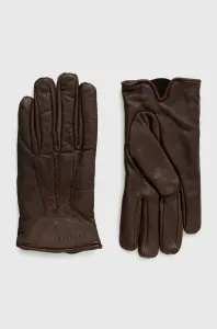 Kožené rukavice Lindbergh pánske, hnedá farba