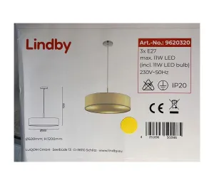 Lindby Lindby - Luster na lanku SEBATIN 3xE27/11W/230V